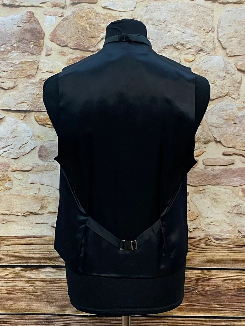 Hochzeitsweste Wilvorst schwarz Set Plastron Gr. 50 elegant