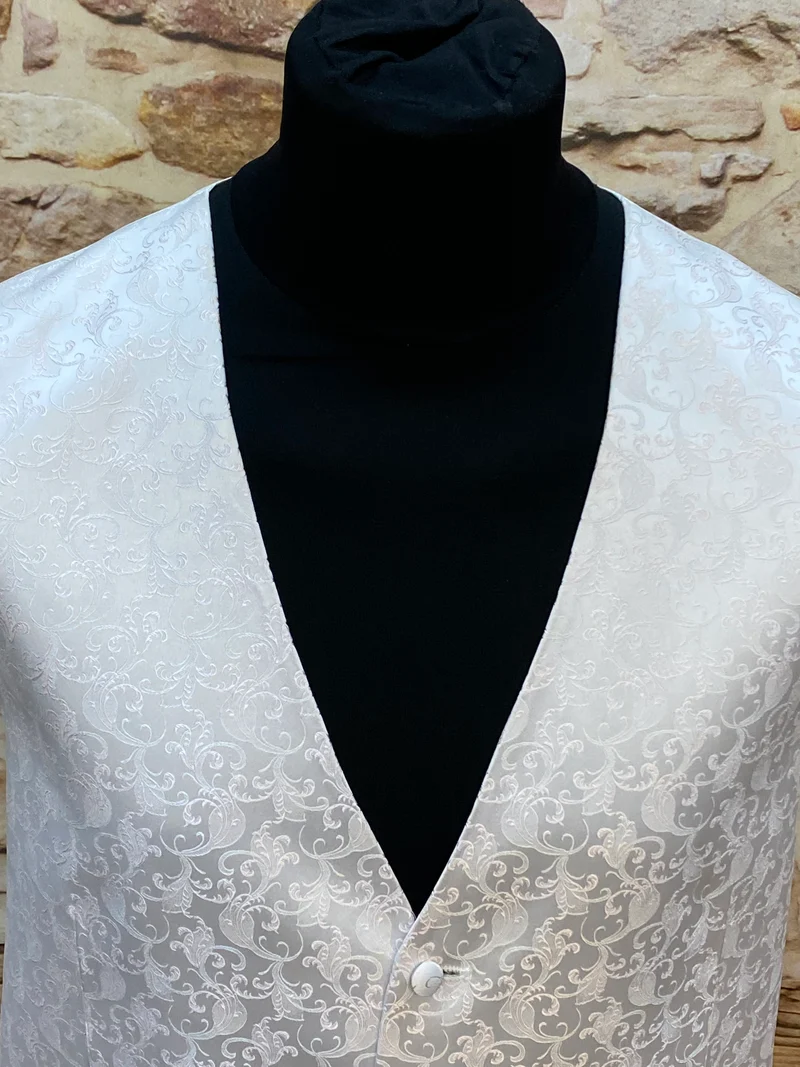 Hochzeitsweste Wilvorst elfenbein Paisley 3tlg Set Gr. 56