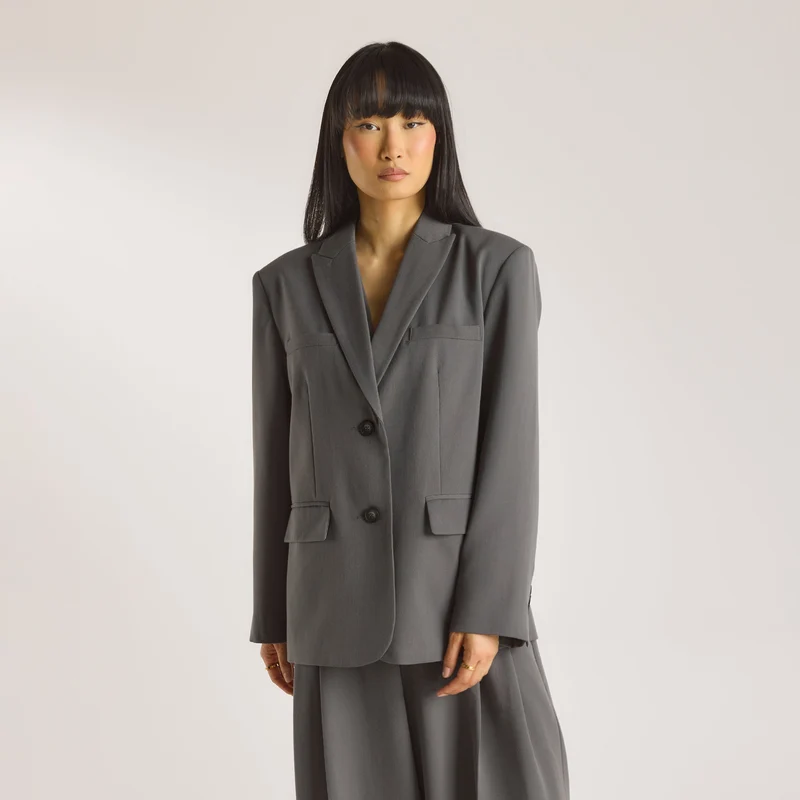 Übergroßer Blazer - Anthrazit