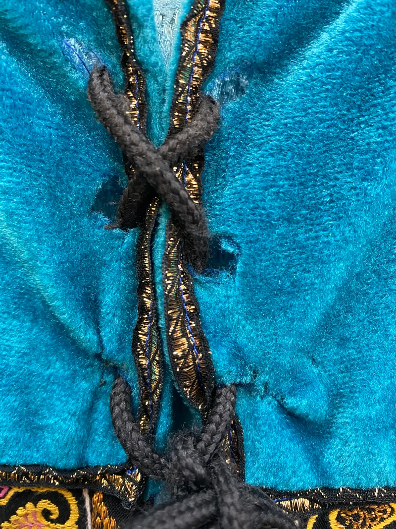 Theaterkostüm Renaissance Stil | Blau-Samt & Brokat | Gr. 42 | Mittelalter Kleid