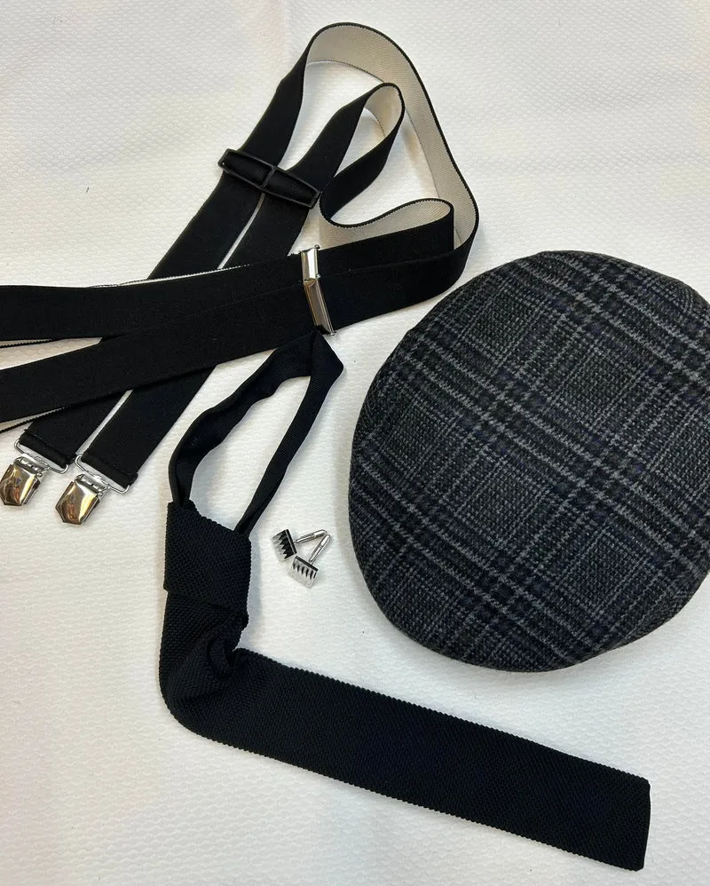Vintage Herren-Accessoire-Set im 20er-Jahre-Stil – Gr. 60