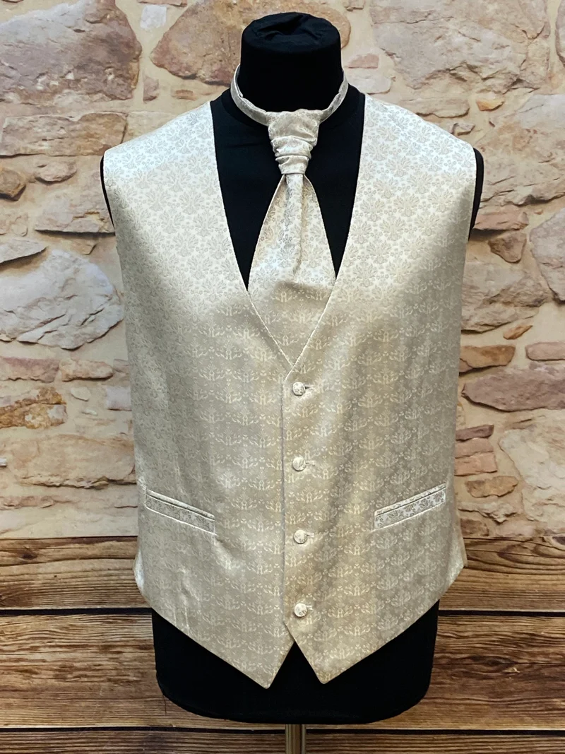 Hochzeitsweste Tziacco creme Blumenmuster Gr. 54 elegant Bräutigam