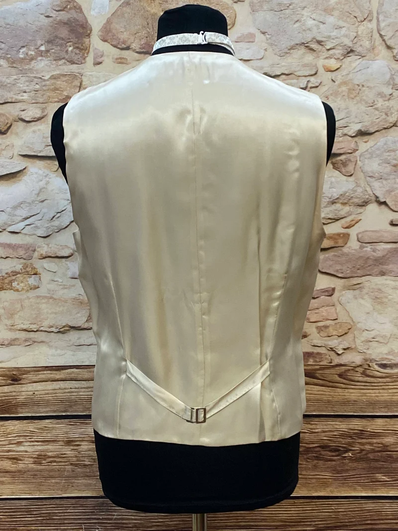 Hochzeitsweste Tziacco creme Blumenmuster Gr. 54 elegant Bräutigam