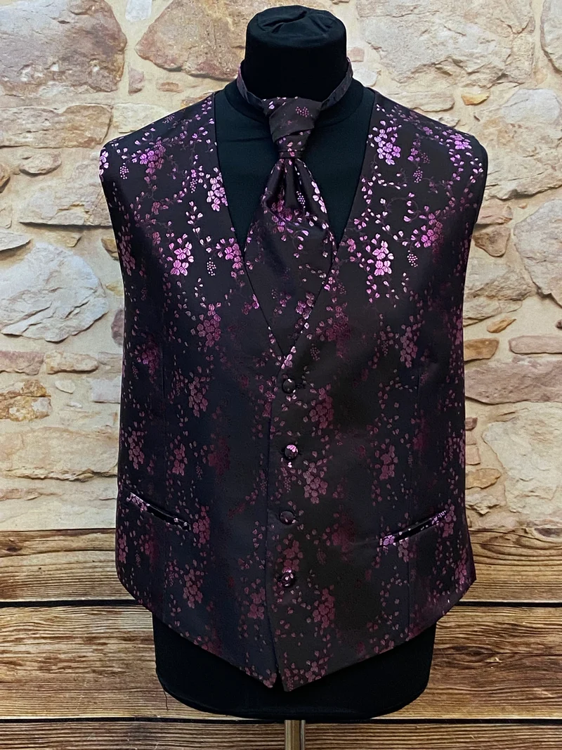 Weste - Hochzeit - Krawatte - lila - Gr.58