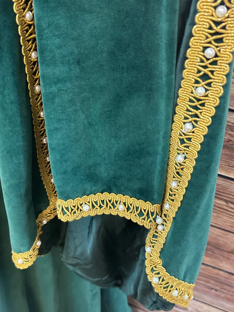 Mittelalterliche Kleid in Samt: Vintage Damen Gewand Gr. 44