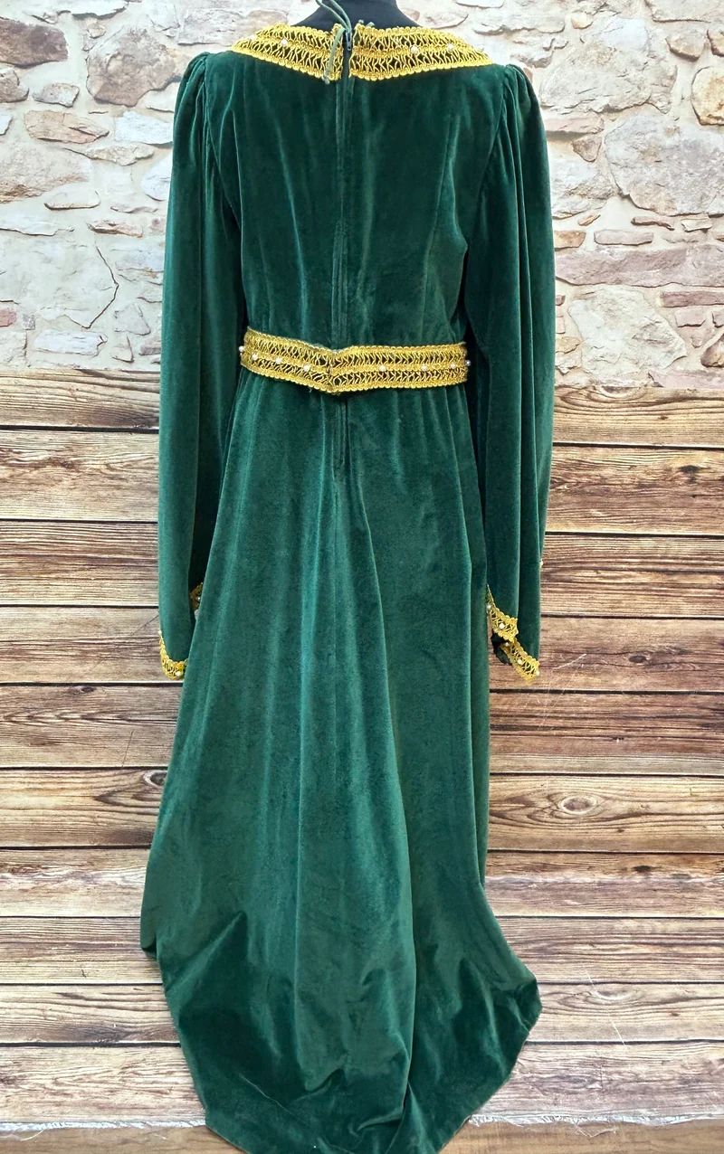 Mittelalterliche Kleid in Samt: Vintage Damen Gewand Gr. 44