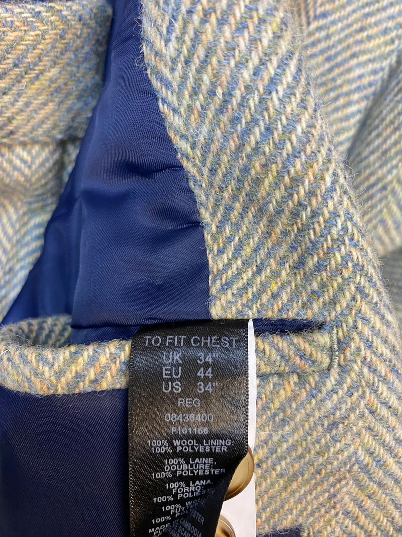Original Harris Tweed Vintage Anzug aus 100 % Schurwolle – Größe 36