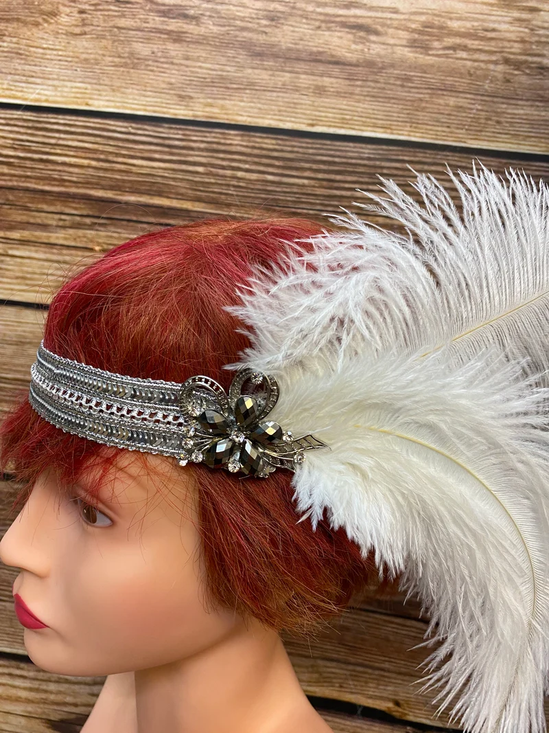 Charlestonkleid Set Gr. 40 mit Handschuhen und Kopfschmuck