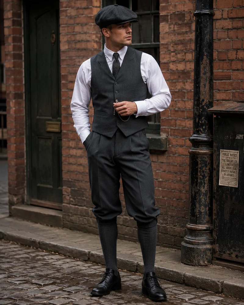 Knickerbocker Hose, britischer 1920er-Jahre-Stil - Tiefgrün - Größe 56
