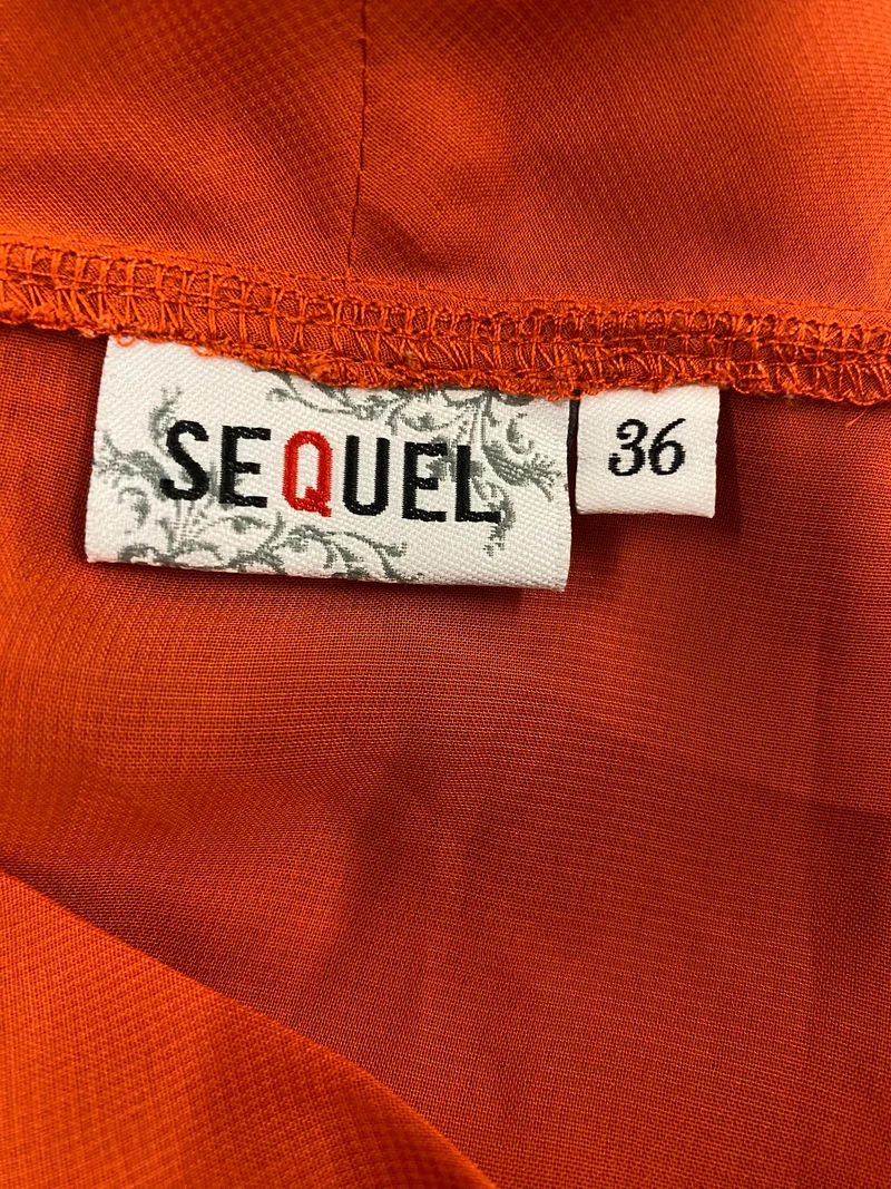 70er Jahre Vintage Schluppenbluse Orangerot Damen Gr. 36 – Retro Boho Bluse