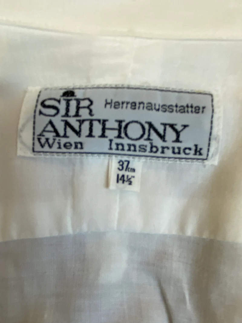 Vintage Smokinghemd Herren Sir Anthony England hellblau weiß Gr. 37 (70er/80er)