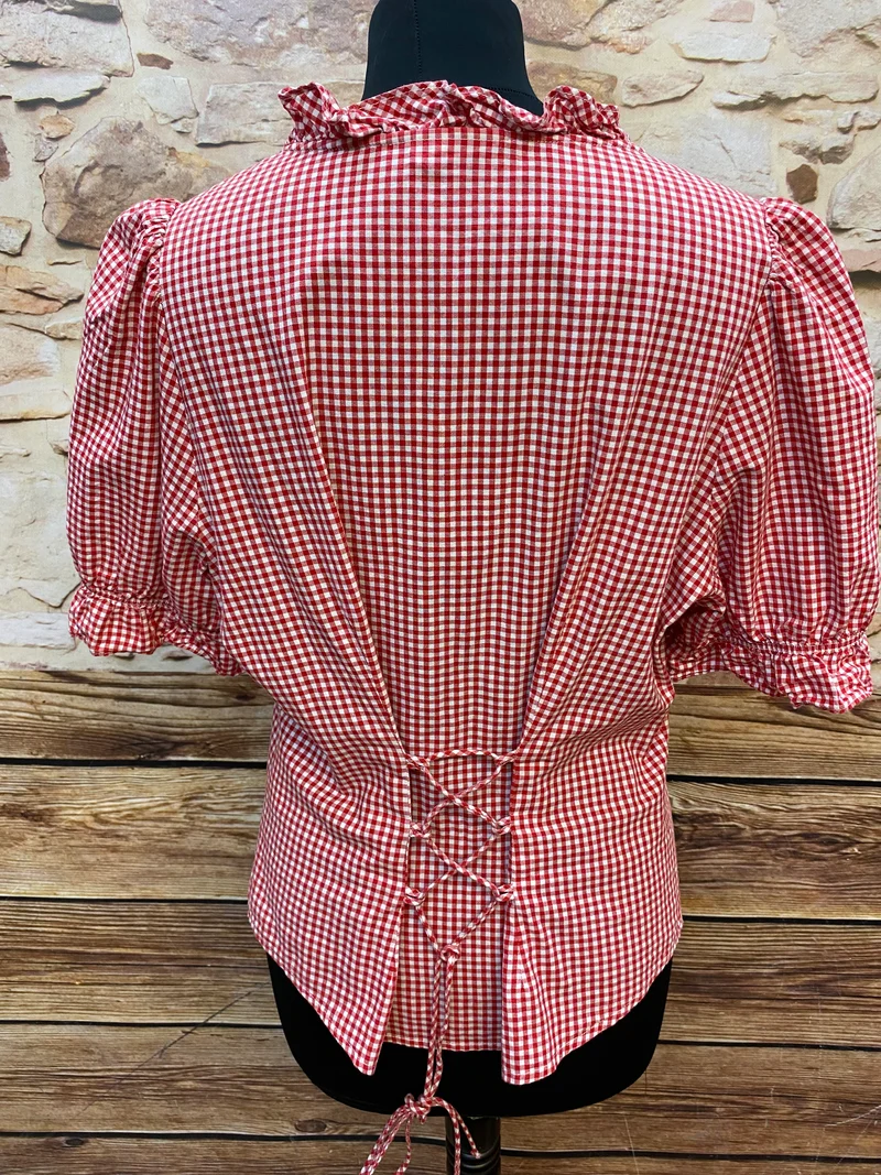 Spieth & Wensky Trachtenbluse rot weiß kariert Gr. 44