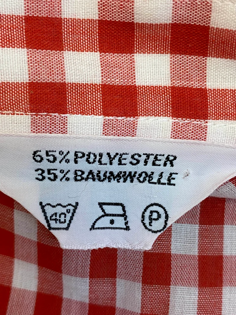 Vintage Trachtenbluse rot weiß kariert Gr. 44