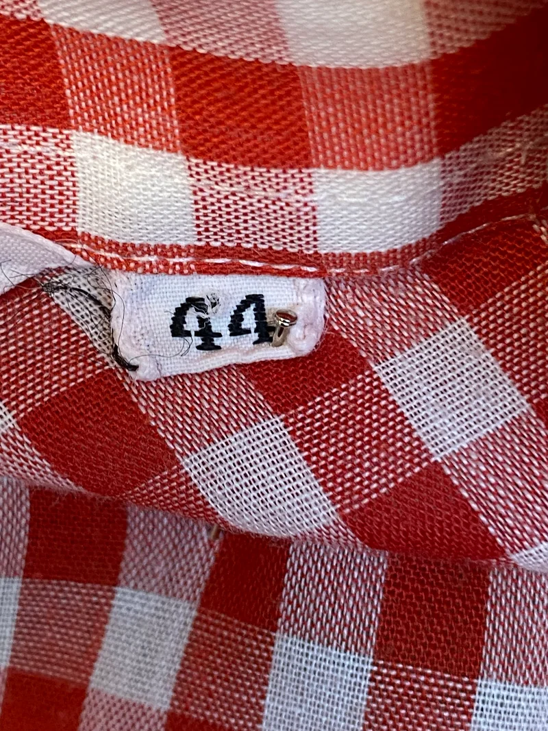 Vintage Trachtenbluse rot weiß kariert Gr. 44