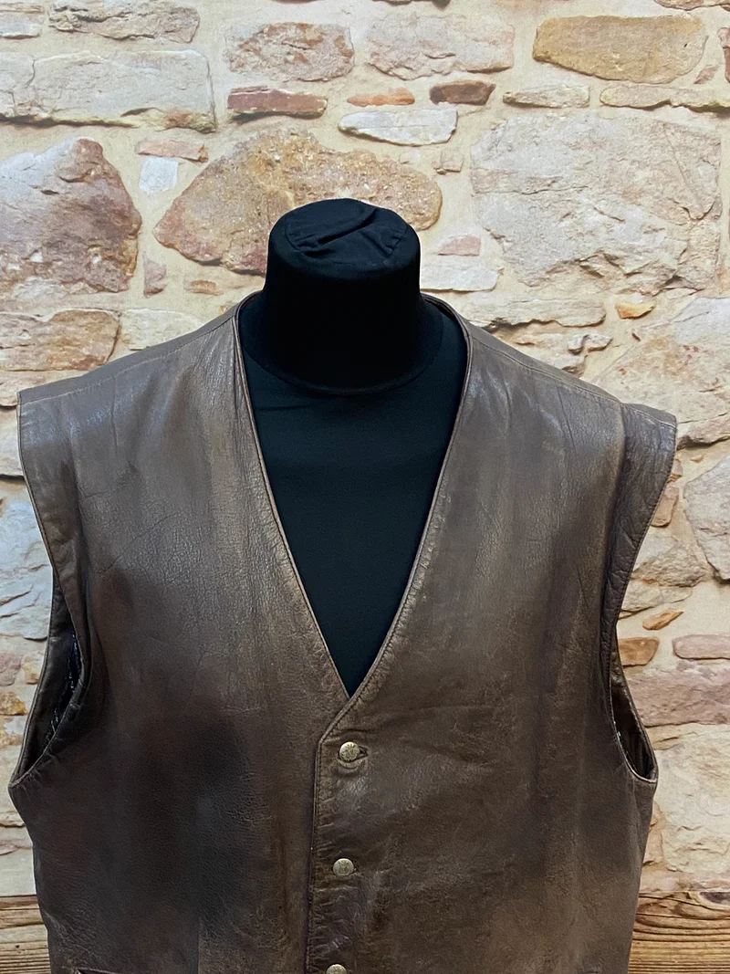 Lederweste - Vintage - Dunkelbraun