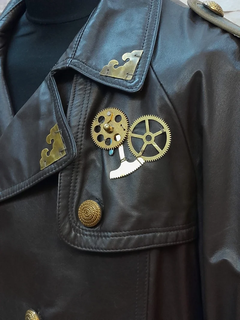 Steampunk-Ledermantel Herren Gr. 28 – Unikat