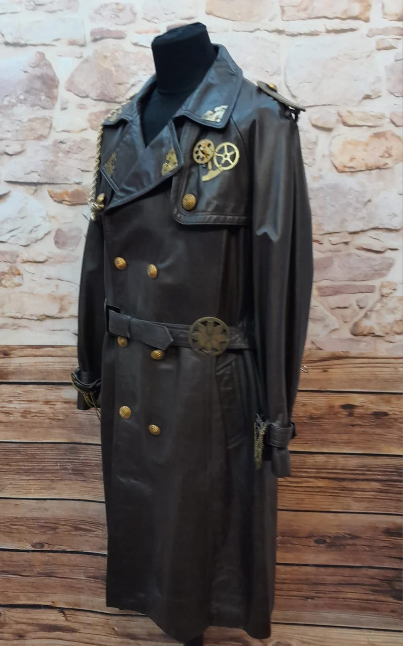 Steampunk-Ledermantel Herren Gr. 28 – Unikat