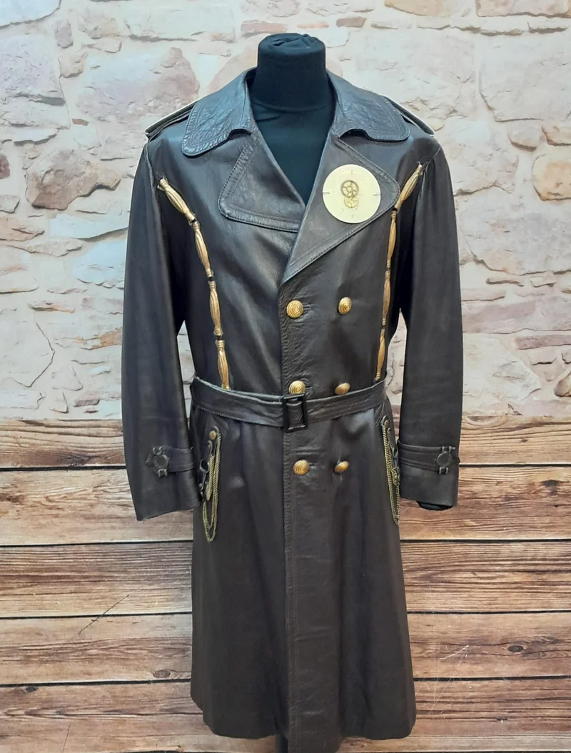 Steampunk Ledermantel Herren Gr. 52 in Braun