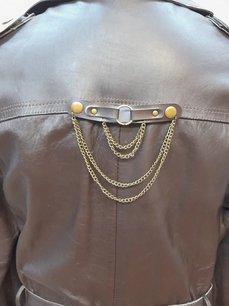 Steampunk Ledermantel Herren Gr. 52 in Braun