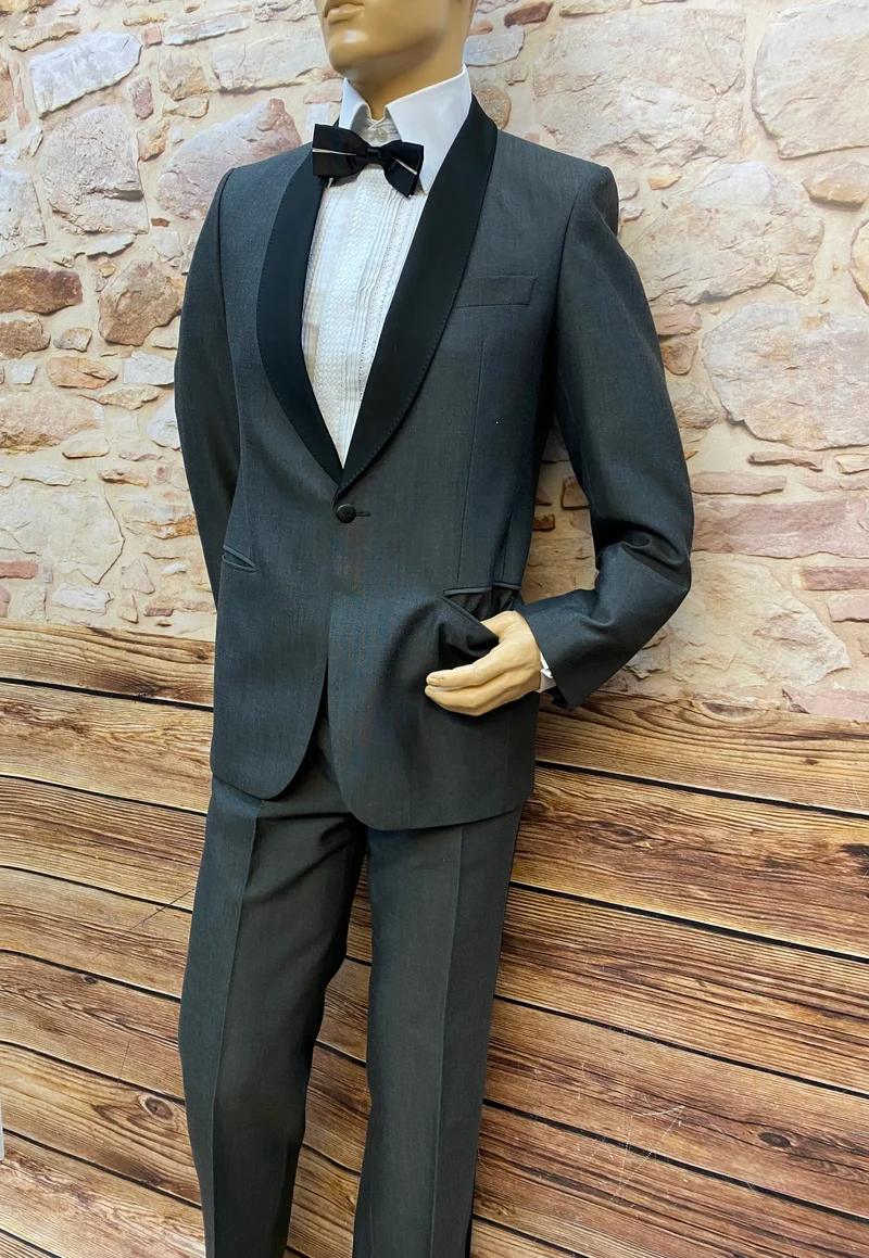 Vintage Smoking Herren Gr. 48 mit Hemd, Seidenfliege & Accessoires