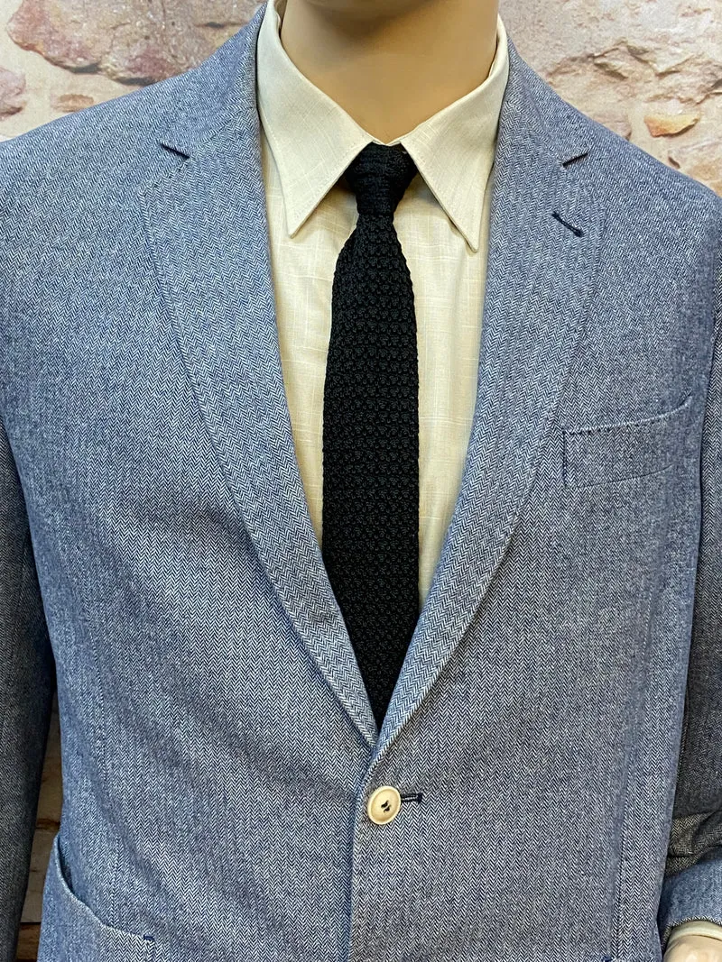 20er-Jahre Anzug-Set (Gr. 54, Slim Fit) – Grau, mit Schiebermütze & Strickkrawatte