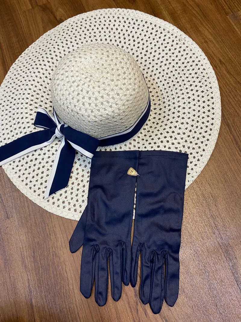Elegantes Maritimes trägerlosen Hosenanzug-Set mit Accessoires Gr.40