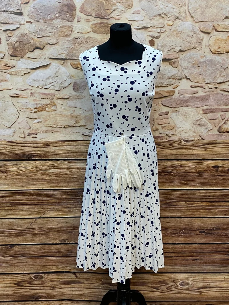 Vintage-Kleid mit Jäckchen und Handschuhe, Unikat, Vintage Gr.46