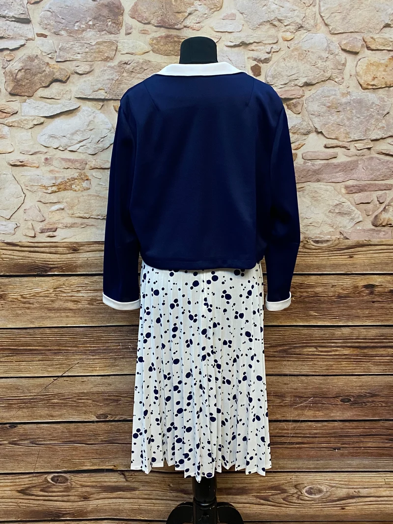 Vintage-Kleid mit Jäckchen und Handschuhe, Unikat, Vintage Gr.46