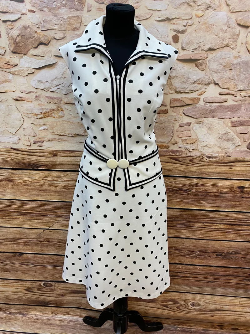 Vintage Damen-Kostüm im 50er Jahre Stil, 5teilig mit Polka Dot´s Gr.48