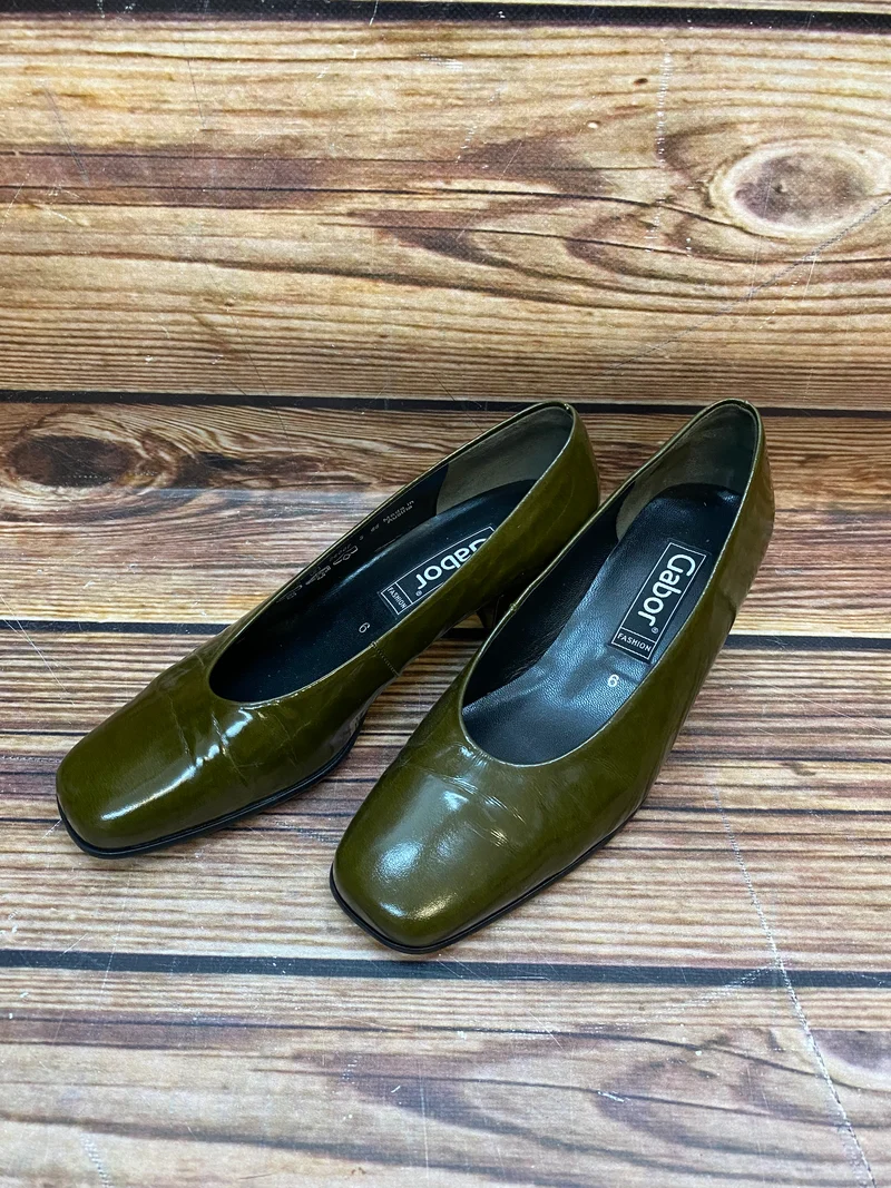 Vintage-Schuhe Gabor olivegrün Gr.39