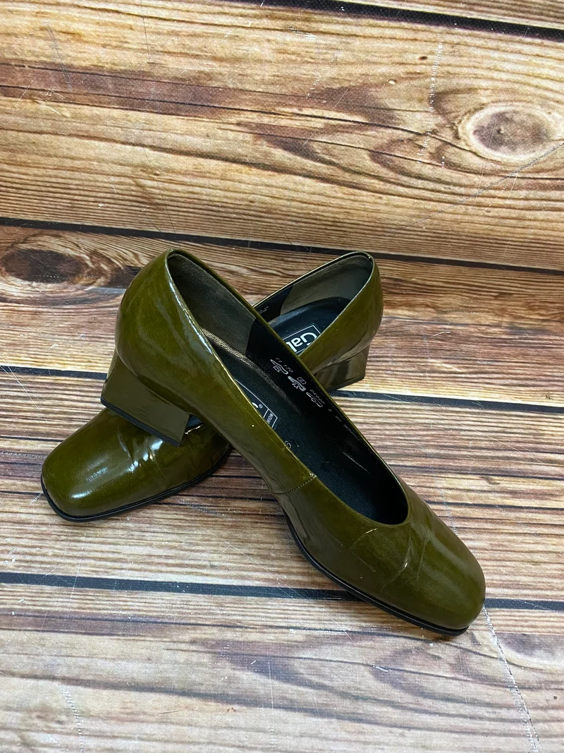 Vintage-Schuhe Gabor olivegrün Gr.39