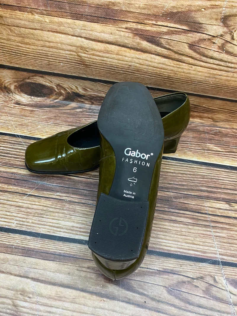 Vintage-Schuhe Gabor olivegrün Gr.39