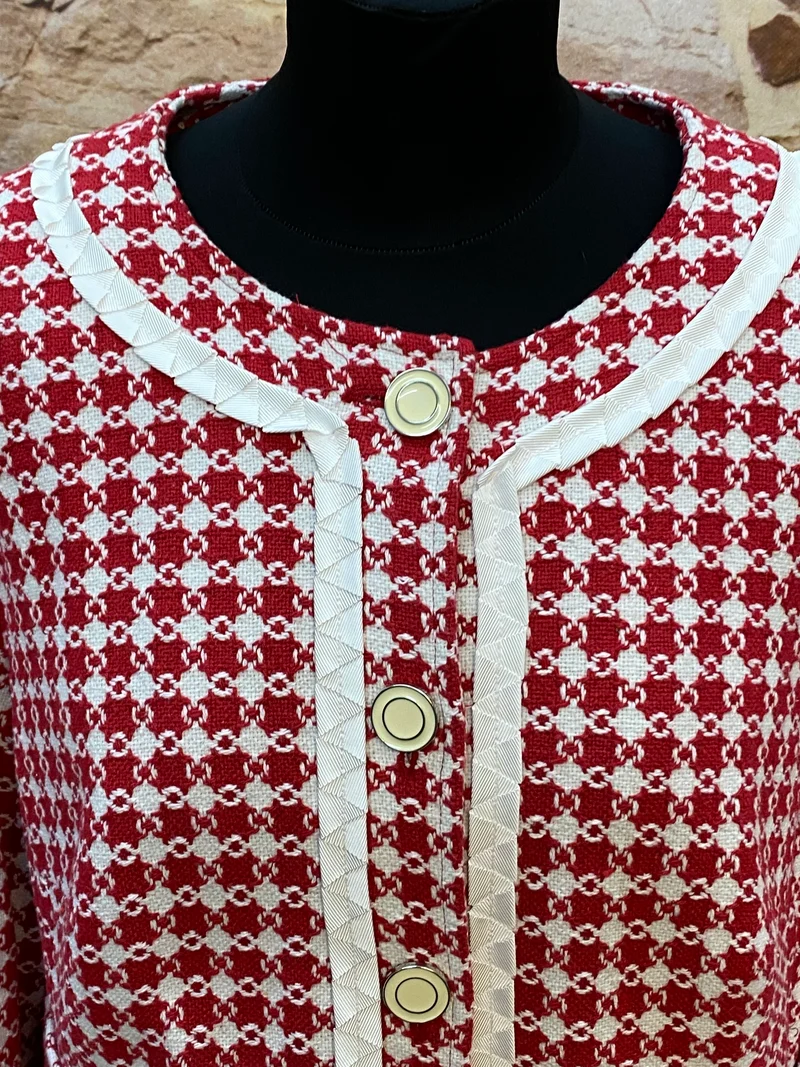 Vintage Damenjacke mit Blumenmuster 60er Jahre Stil Gr.46