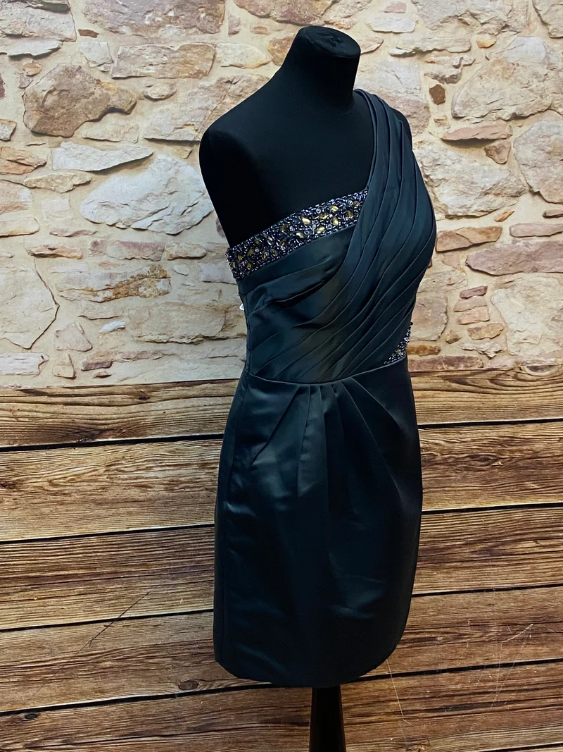 Cocktailkleid asymmetrisch türkis grün Unique Gr. 42