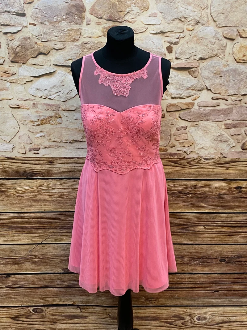 Cocktailkleid rosa Spitze Vera Mont Gr. 42 elegant