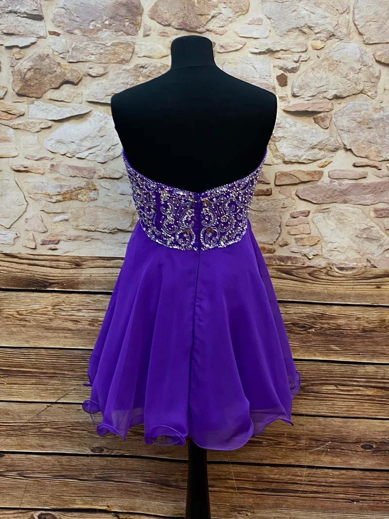 Cocktailkleid lila Perlen Pailletten Mari Lee Gr. 40