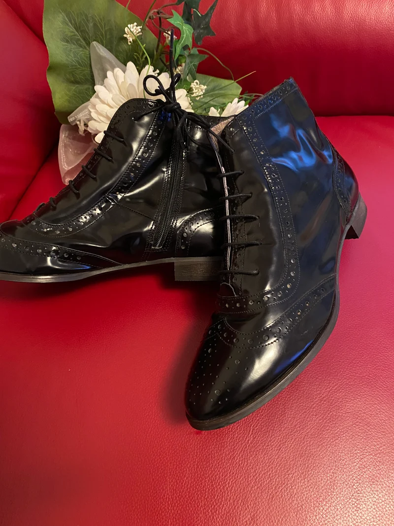 Vintage-Schuhe Lackschuhe Gr.40 in schwarz