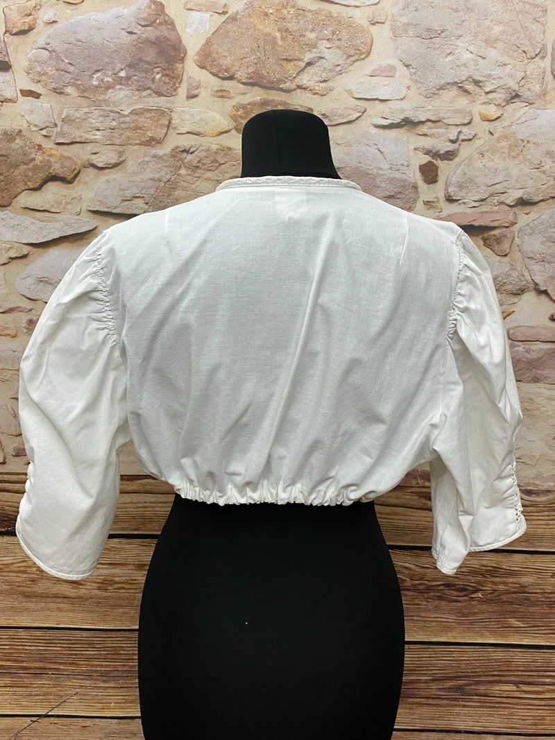 Vintage Dirndlbluse offwhite - Gr.46