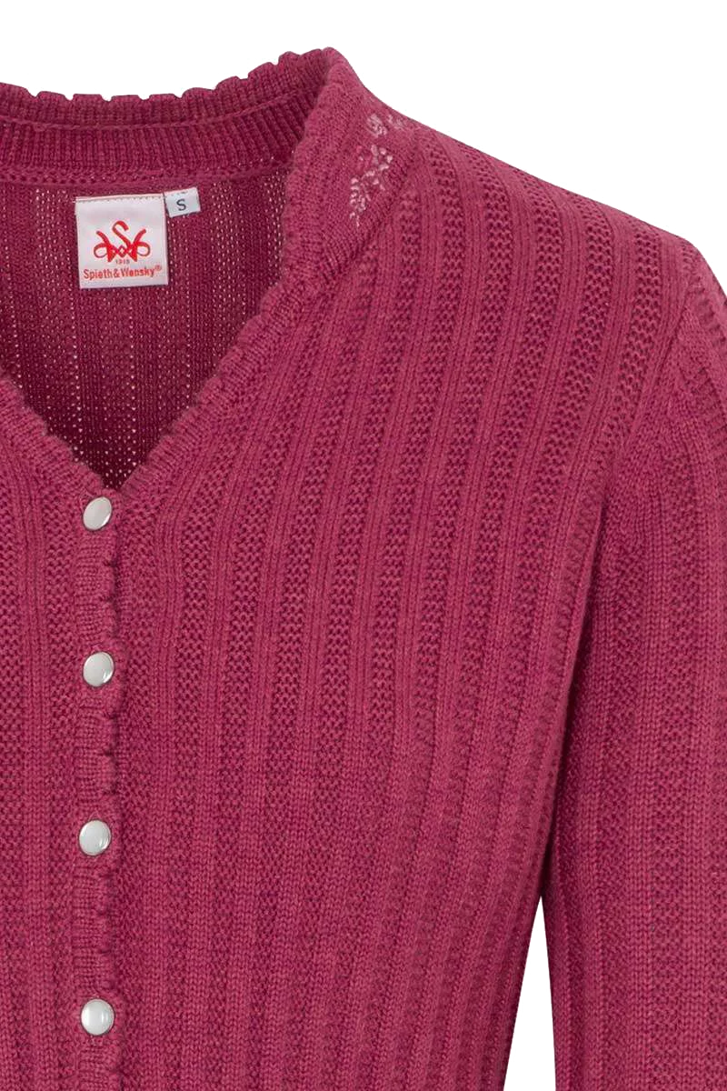 Dirndlstrickjacke mit besticktem Stehkragen