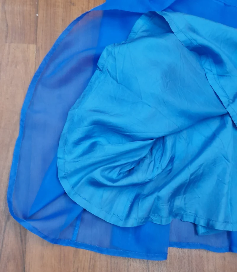 Vintage Bühnenkleid Blau – Theaterkostüm 70er Jahre Maxikleid Gr. 34 True Vintage