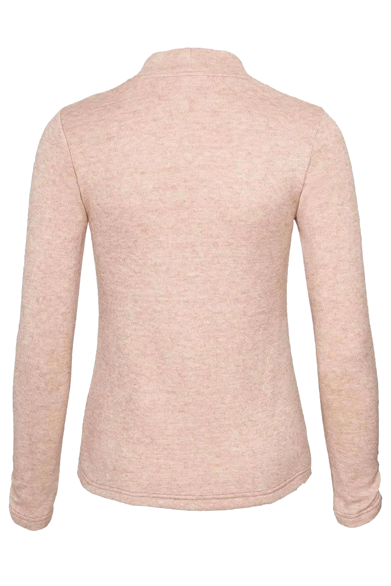 Damen Pullover mit Stehkragen und Brosche