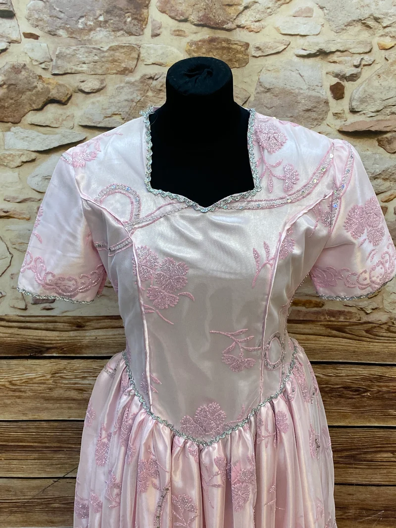 Vintage Theater Ballkleid Rosa – Bühnenkostüm Operette Gr. 38