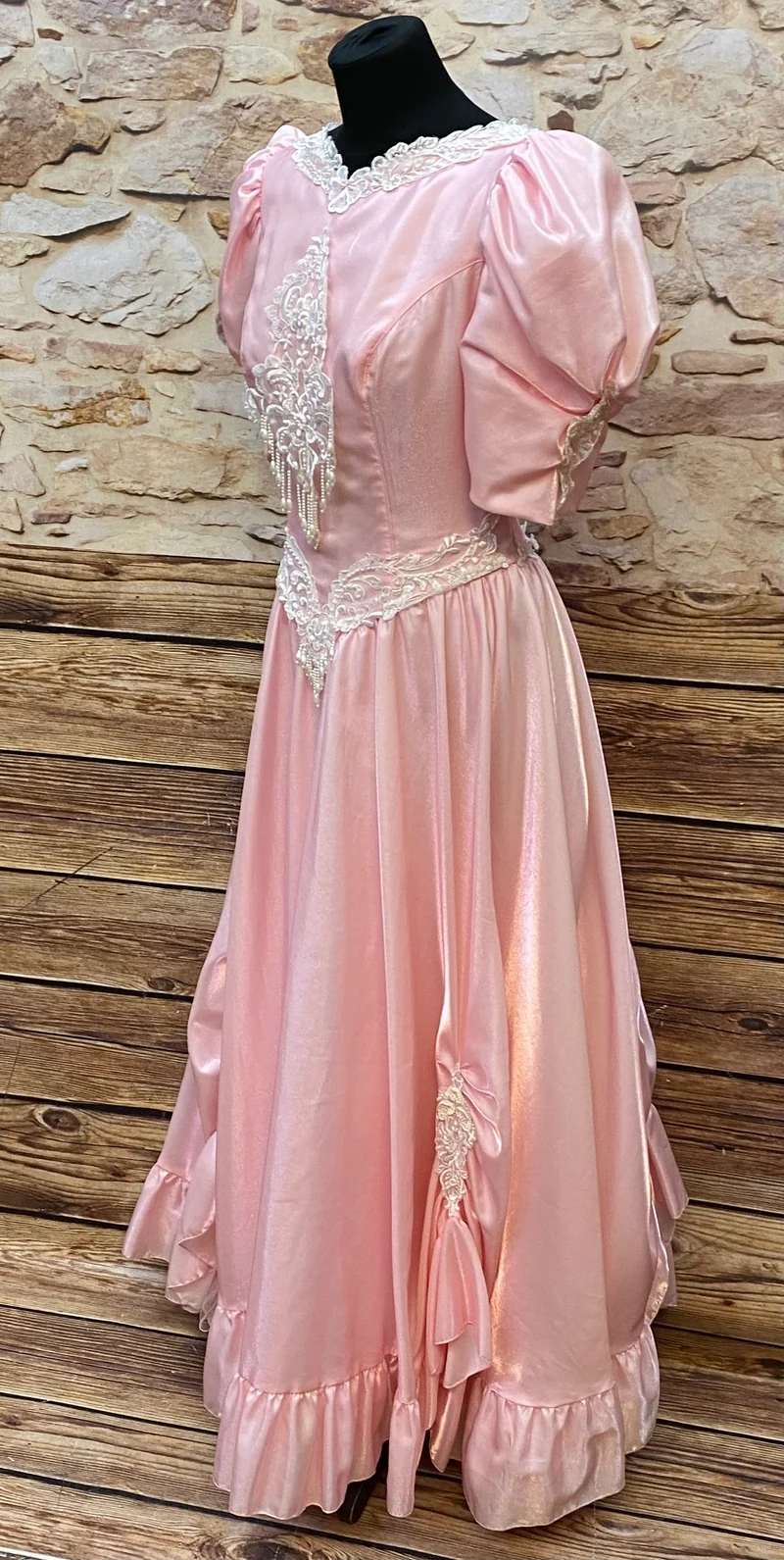 80er Jahre Vintage Ballkleid in Rosa Gr.42