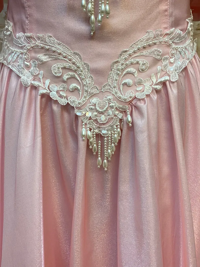 80er Jahre Vintage Ballkleid in Rosa Gr.42