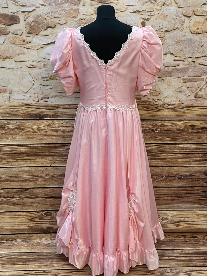 80er Jahre Vintage Ballkleid in Rosa Gr.42