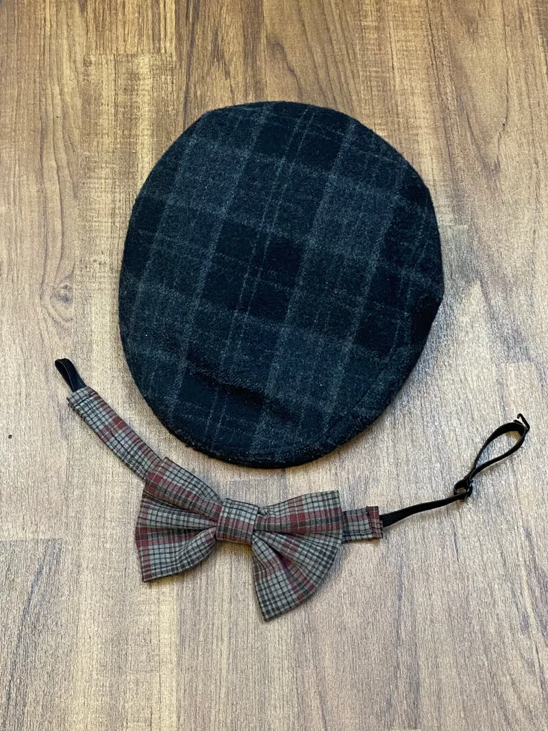 20er Jahre Herren Outfit in Grau mit Weste, Hemd & Schiebermütze