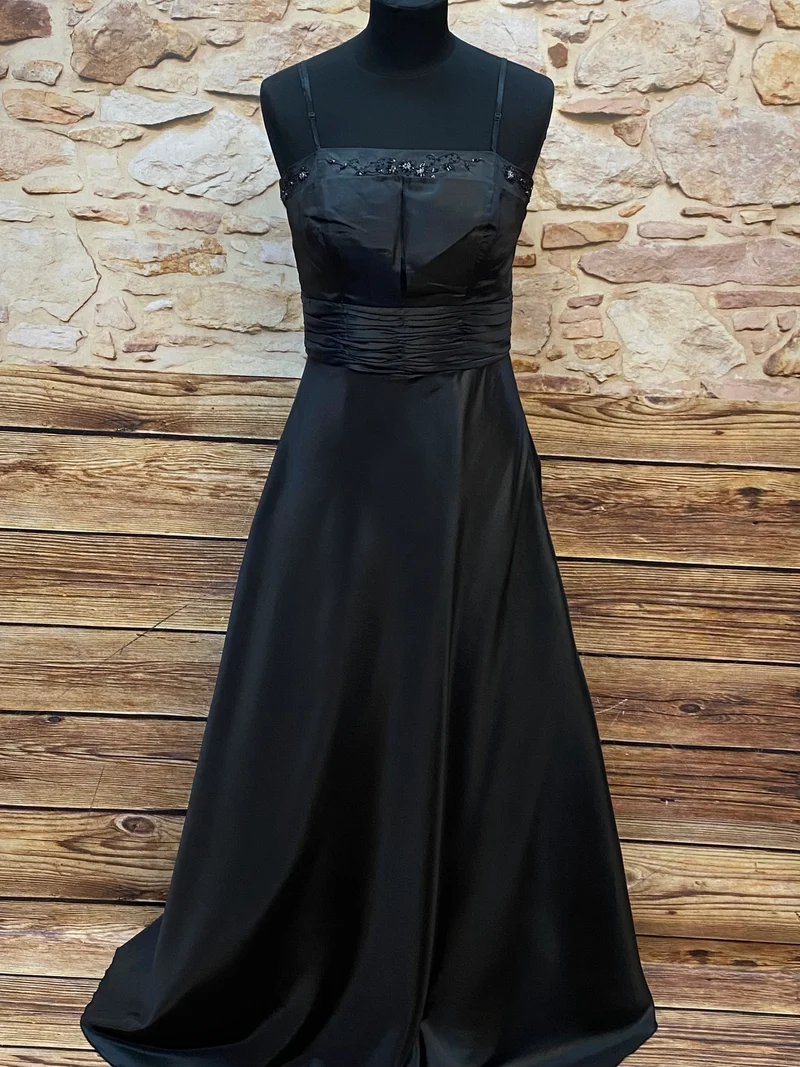 Abendkleid schwarz lang fließend City Paris Gr. 38