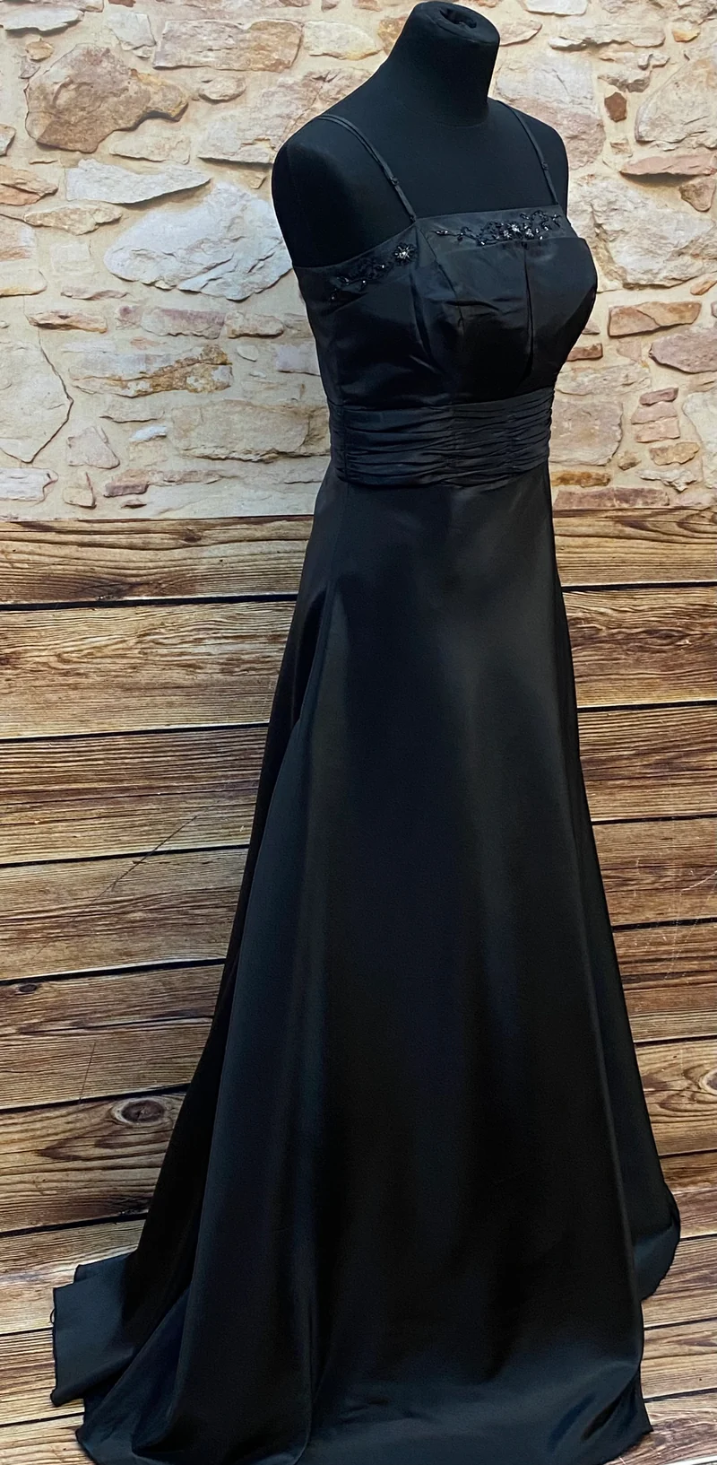 Abendkleid schwarz lang fließend City Paris Gr. 38