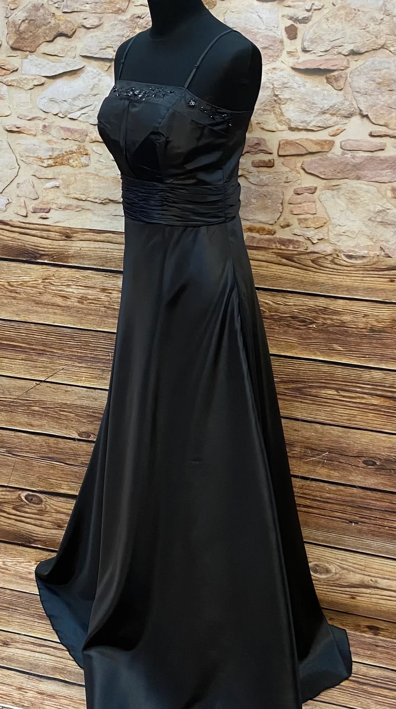 Abendkleid schwarz lang fließend City Paris Gr. 38