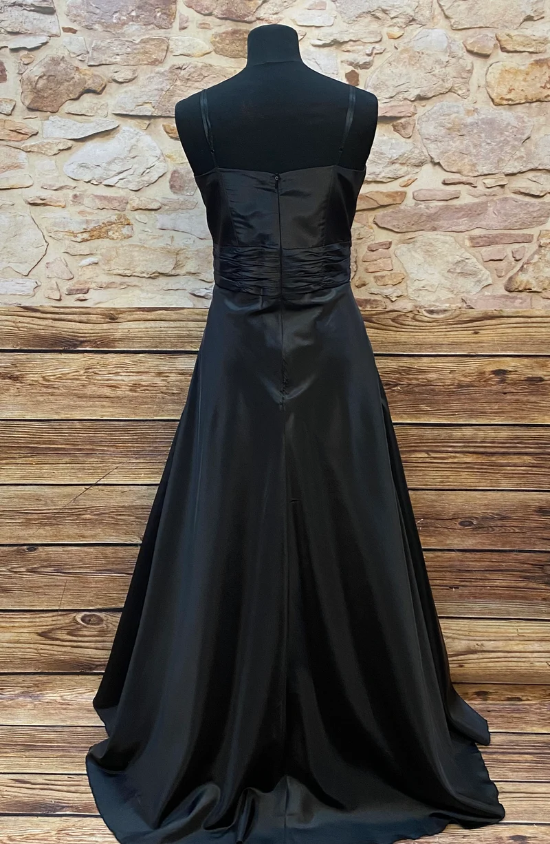 Abendkleid schwarz lang fließend City Paris Gr. 38